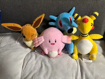 포켓몬 봉제 인형 4종 세트 이브이 럭키 타츠베르 타네보숭