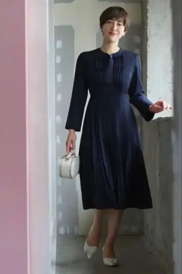 셀포드 보타이 플리츠 원피스 타키가와 크리스텔 새상품 세레모니