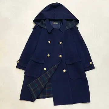 레리안 2way 후디드 리버 코트 골드 버튼 에폴렛 더블 브레스트