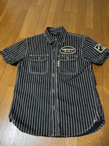 vanson 스트라이프 반팔 셔츠