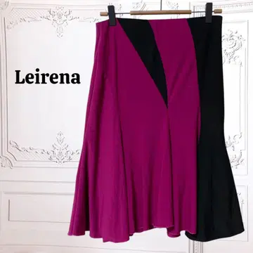 [레이리나] 플레어 스커트 [M~L] 블랙/퍼플 스트레치 무지