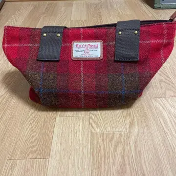 Harris Tweed 핸드백 레드 브라운 체크