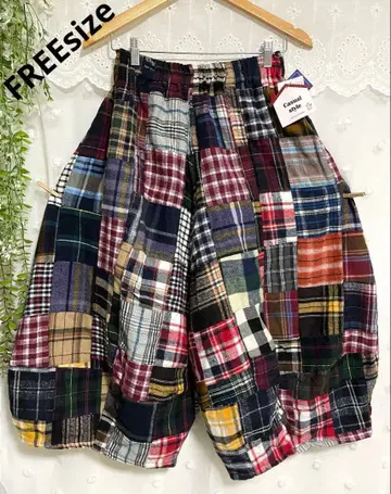 새상품 미사용 FREE 패치워크 알라딘 팬츠 사루엘 팬츠 리메이크풍