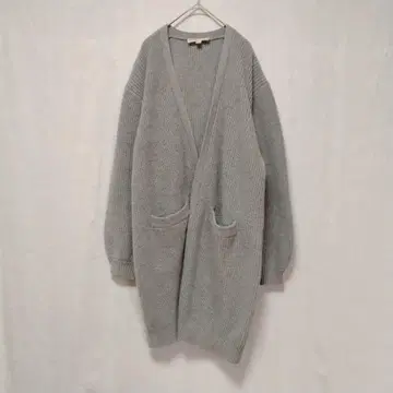 MICHAEL KORS 그레이 롱 가디건 울 혼방 빅 실루엣
