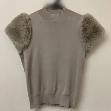 셀포드 실크 블렌드 숏 퍼 슬리브 니트 퍼 포함 니트 38 M