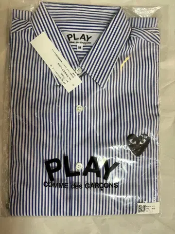 PLAY 블루 화이트 스트라이프 M 사이즈 와이셔츠