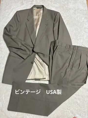 HALSTON USA 제 울 100% 베이지 정장 세트