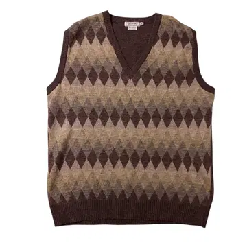 브라질산 구제 의류 니트 베스트 아가일 무늬 다이아 XL 사이즈 X191