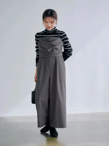 COHINA 드레이프 올인원 regular / 차콜 그레이