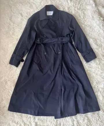 SLOBE IENA 코튼라이크 워셔블 트렌치코트 네이비