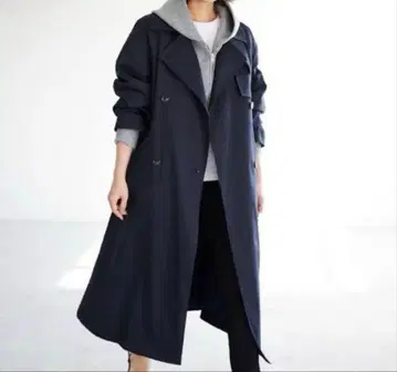 SLOBE IENA 코튼라이크 워셔블 트렌치코트 네이비