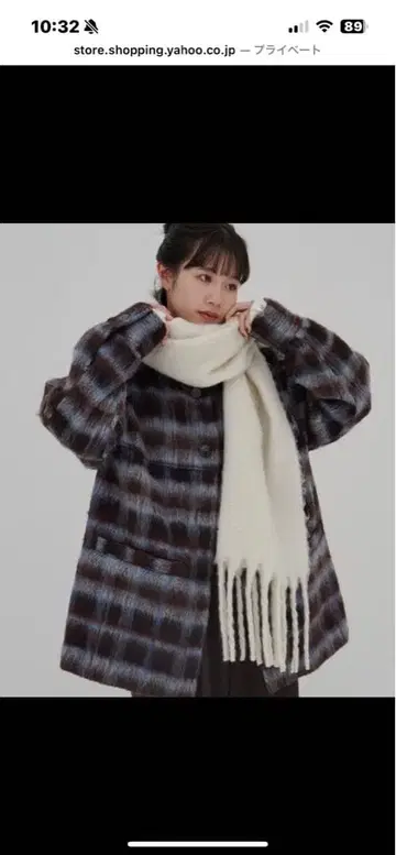 DISCOAT [ umm./특별함이 느껴지는 한 벌 ] 체크 샤기 코트