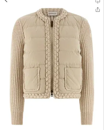 MONCLER 자수 베이지 패딩 가디건