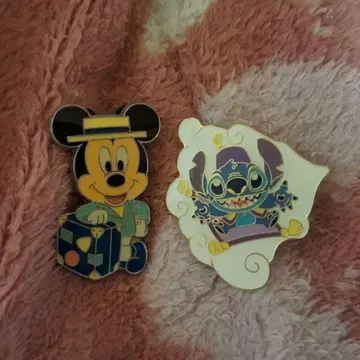디즈니 랜드 시 미키 미니 스티치 핀 배지