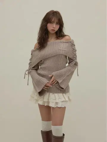 andmary Corrie 레이스 니트 세트업