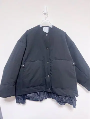 FORFORMO 충전솜 코트 블랙 노카라