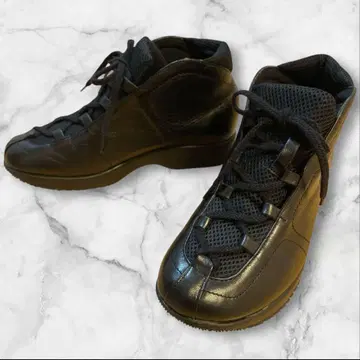 미라 스포츠 컴포트 슈즈 메쉬 가죽 올 블랙 블랙 23