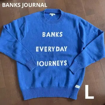 BANKS JOURNAL 블루 로고 디자인 니트 L