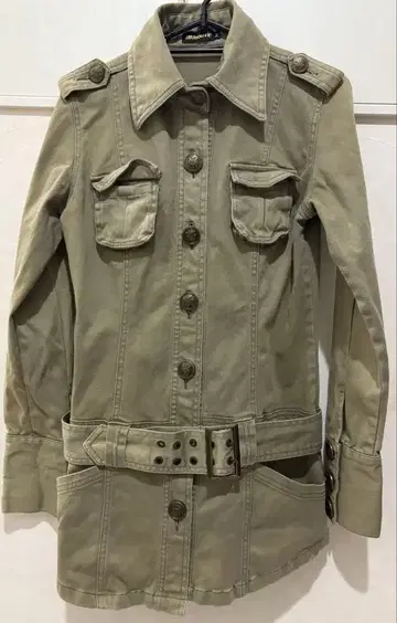 카키 밀리터리 자켓 4 포켓 벨트 포함 헤이세이 갸루