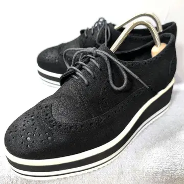 하자품 제프리 캠벨 통굽 밑창 벨벳 신발 38 블랙