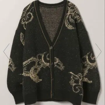 지나시스 Paisley 라메 기모 V넥 가디건