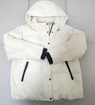 Ageu 후드 부착 다운 자켓 화이트