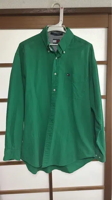TOMMY HILFIGER 그린 긴팔 셔츠