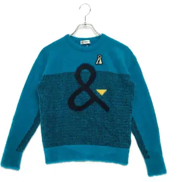 미사용 새상품 앙파시 스웨터 블루 스카이블루 그린