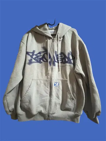 SEQUENCE 그래피티 후드티 베이지