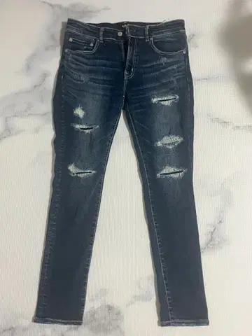 AZUL 데미지 데님 스키니 남성용