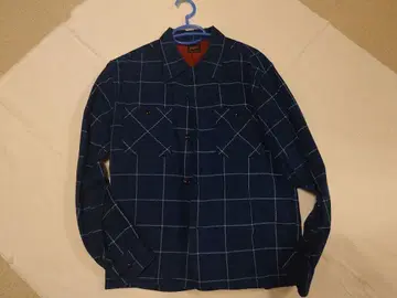 [ 새상품급 ] 텐더 로인 네이비 체크 무늬 플란넬 셔츠 S 사이즈