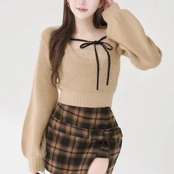 아지메 레이어드 니트탑 다리치 Darich 베이지