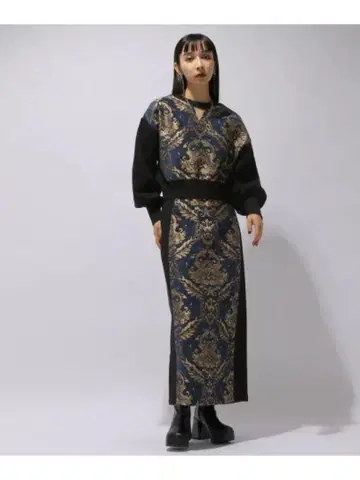 하레 셋업 2WAY 고블랑 풀오버 스커트 슬릿