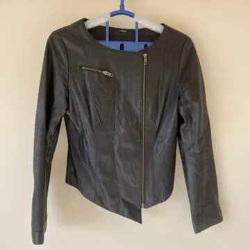 블랙 램 가죽 라이더 자켓