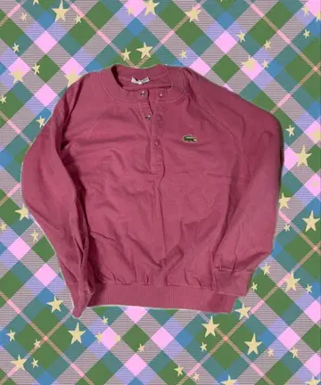 [레어 프랑스제] LACOSTE 라코스테 44 핑크 스냅 버튼 롱T