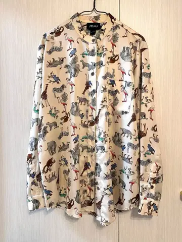 삿포로발 인기 브랜드 메주 동물 패턴 애니멀 무늬 셔츠