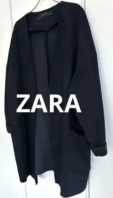 ZARA BASIC 여성용 롱 코트 블랙 M 사이즈