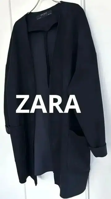 ZARA BASIC 여성용 롱 코트 블랙 M 사이즈