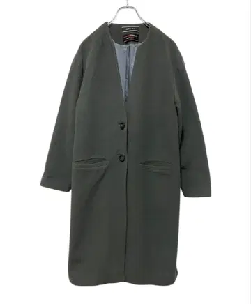 QTUME 캐시미어 혼방 노카라 코트