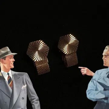 빈티지 넥타이 커프스 레트로 골드 톤 앤티크 쇼와 신사