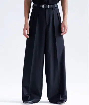 SINSS 센터 프레스 2턱 와이드 스트레이트 슬랙스