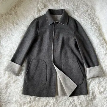 새상품급 DKNY 리버서블 아우터 울 100% 심플 그레이 코트