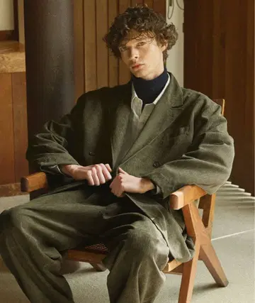 Bleme 코듀로이 릴랙스 더블 테일러드 자켓 [ 셋업 가능 ]