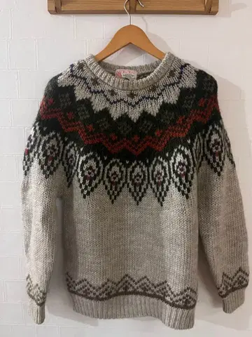 gem bony 한국제 구제 의류 울 노르딕 무늬 스웨터 빈티지