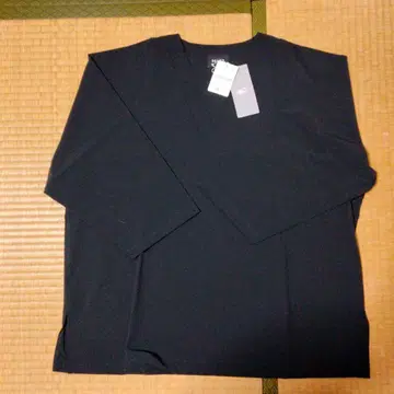 BEAMS 블랙 7부 소매 티셔츠 M