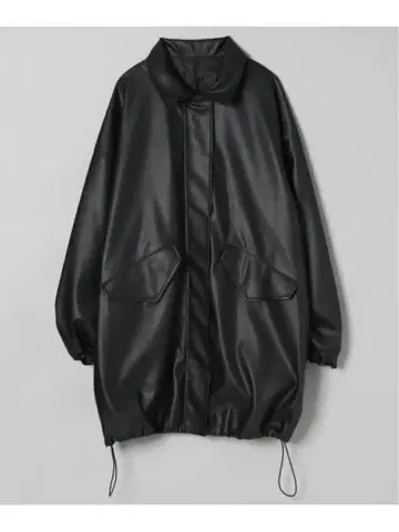 jeanasis 스텐 칼라 가죽 코트