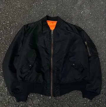 USA MA-1 블랙 자켓 오렌지 안감