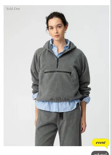 론 헤르만 2025 그레이 플리스 하프 지퍼 자켓