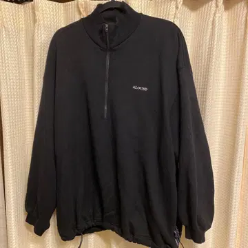 aroud 하프 지퍼 맨투맨 블랙