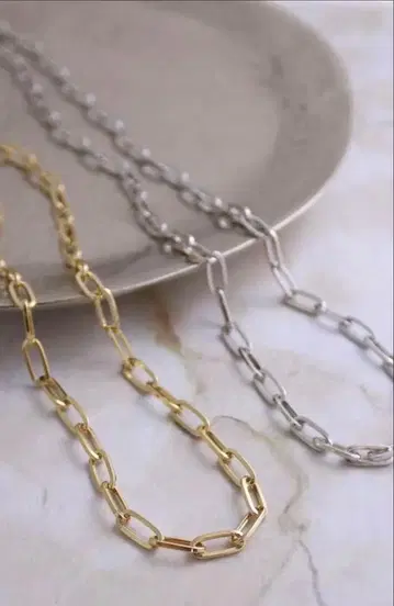 골드 실버 롱 체인 목걸이